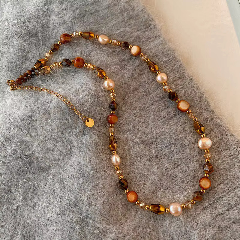 Minar Halskette, Kupfer, Gold, Perle, Damen - Bild 2