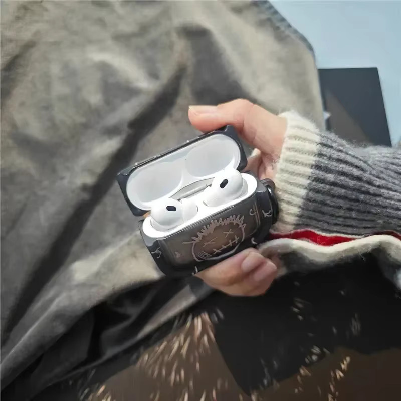 DO AS YOU WISH Graffiti Schutzhülle für AirPods Pro und AirPods 4 in Transparent Blau - Bild 2