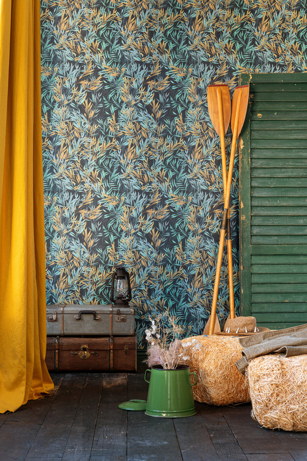 Mindthegap Tapete Freshwater Grass in Blau und Multicolour mit floralem Naturdesign - Bild 1
