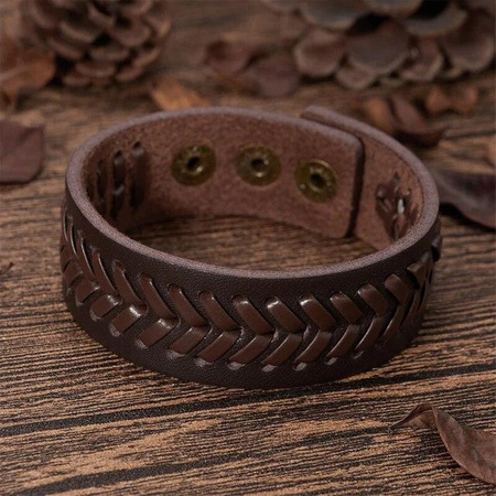 Suns Wickelarmband, Leder, Schwarz, Braun, Herren