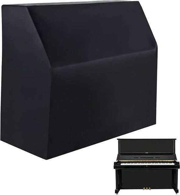 MY·BAKERMAN Klavierabdeckung für Upright Klaviere aus silberbeschichtetem Oxford-Stoff, staubdicht und wasserdicht, Farbe: Silber/Schwarz - Bild 1