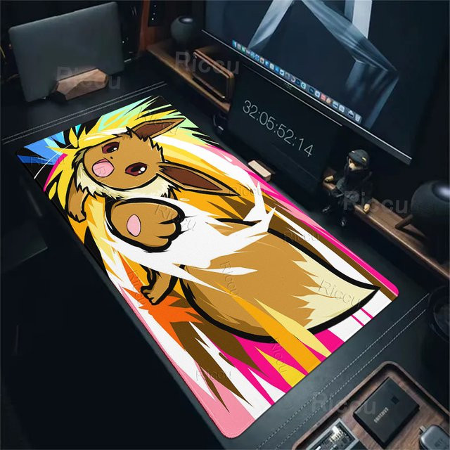 Potdemiel XXL Mauspad mit Anime Pokemon Muster in Multicolour, rutschfeste Tastaturmatte für PC und Computer - Bild 1