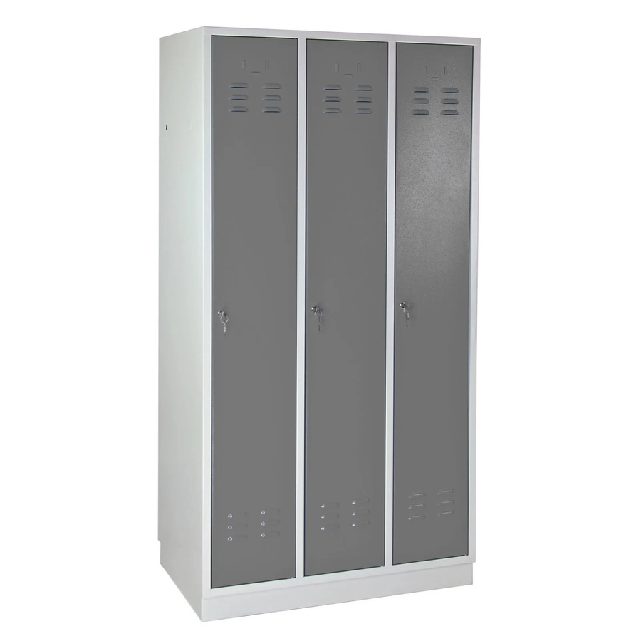PROREGAL Garderobenschrank Ermine mit 3 Türen in Lichtgrau, H x B x T: 177,5 x 89 x 50 cm - Bild 2