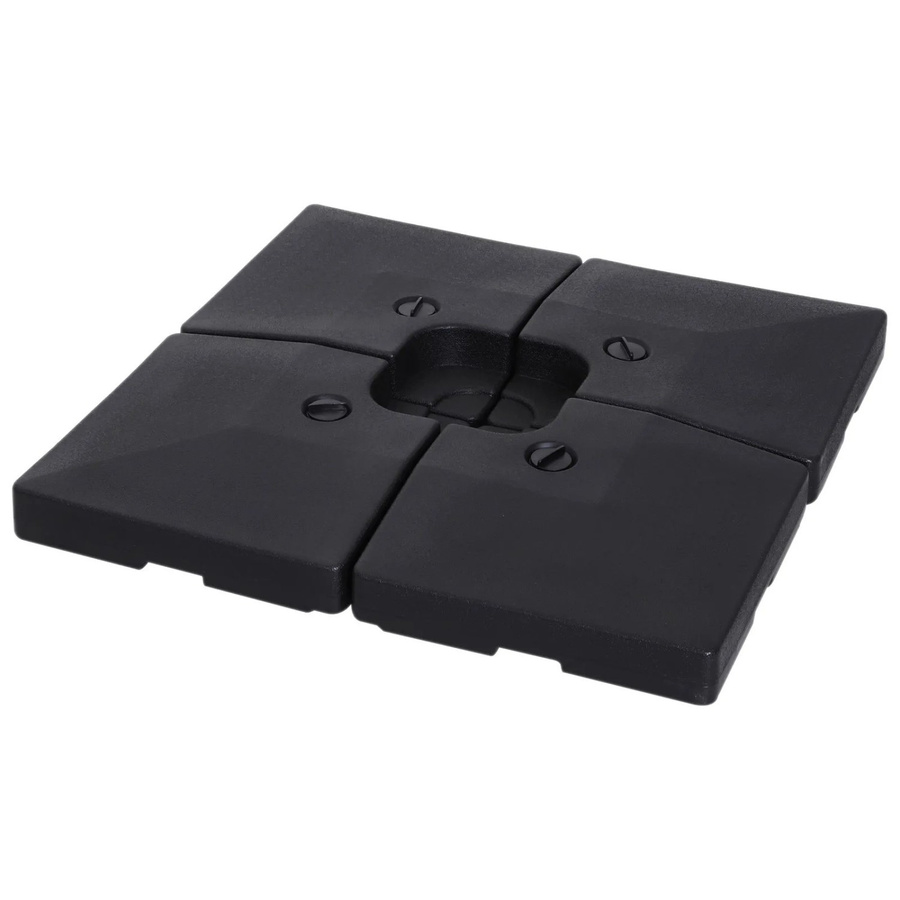 Outsunny Sonnenschirmgewicht Set aus 4 Stück, Schwarz, HDPE-Kunststoff, befüllbar mit Sand oder Wasser, B/T/H: 51 x 51 x 12 cm - Bild 3