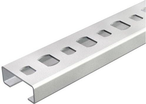 OBO Bettermann Profilschiene aus Metall in Silber, L: 2000 cm, B: 20 cm, H: 0,8 cm - Bild 1