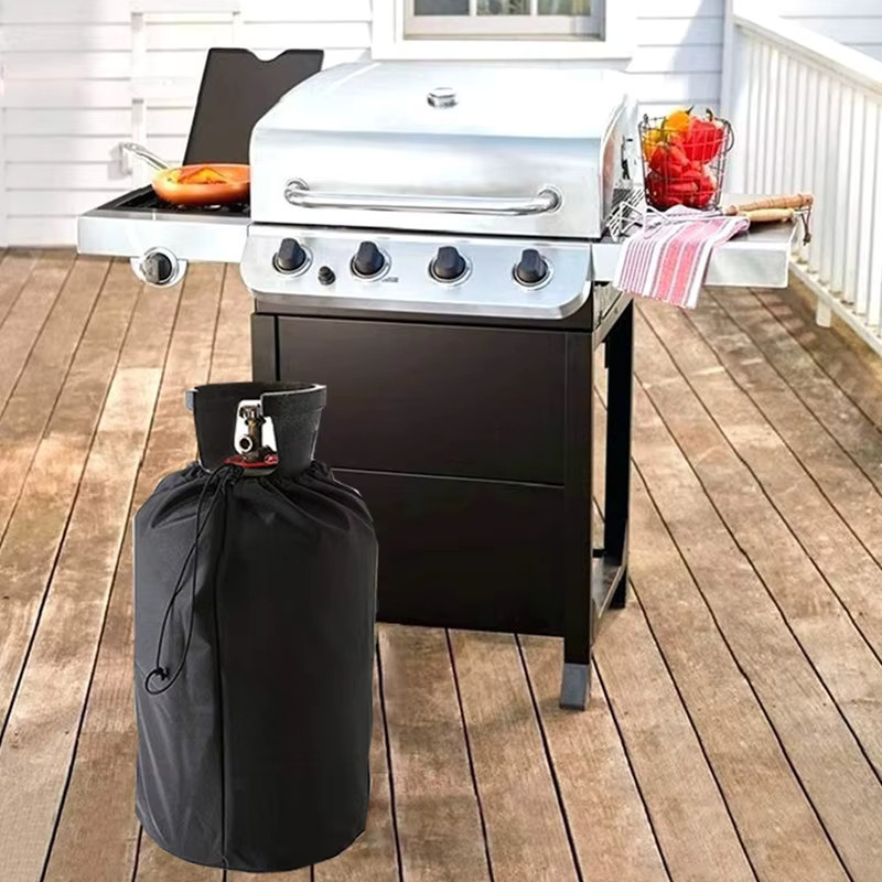 Wasserdichte Camping Gas Tank Abdeckung aus 210D Oxford Polyester in Schwarz, B/T/H: 59,0 x 31,0 x 0 cm - Bild 2