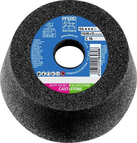 PFERD Schleiftopf ETT 110-20 C 16 SG CAST+STONE für Stein und Beton, Durchmesser: 110 mm, Bohrung: 22,23 mm, 2 Stück - Bild 1