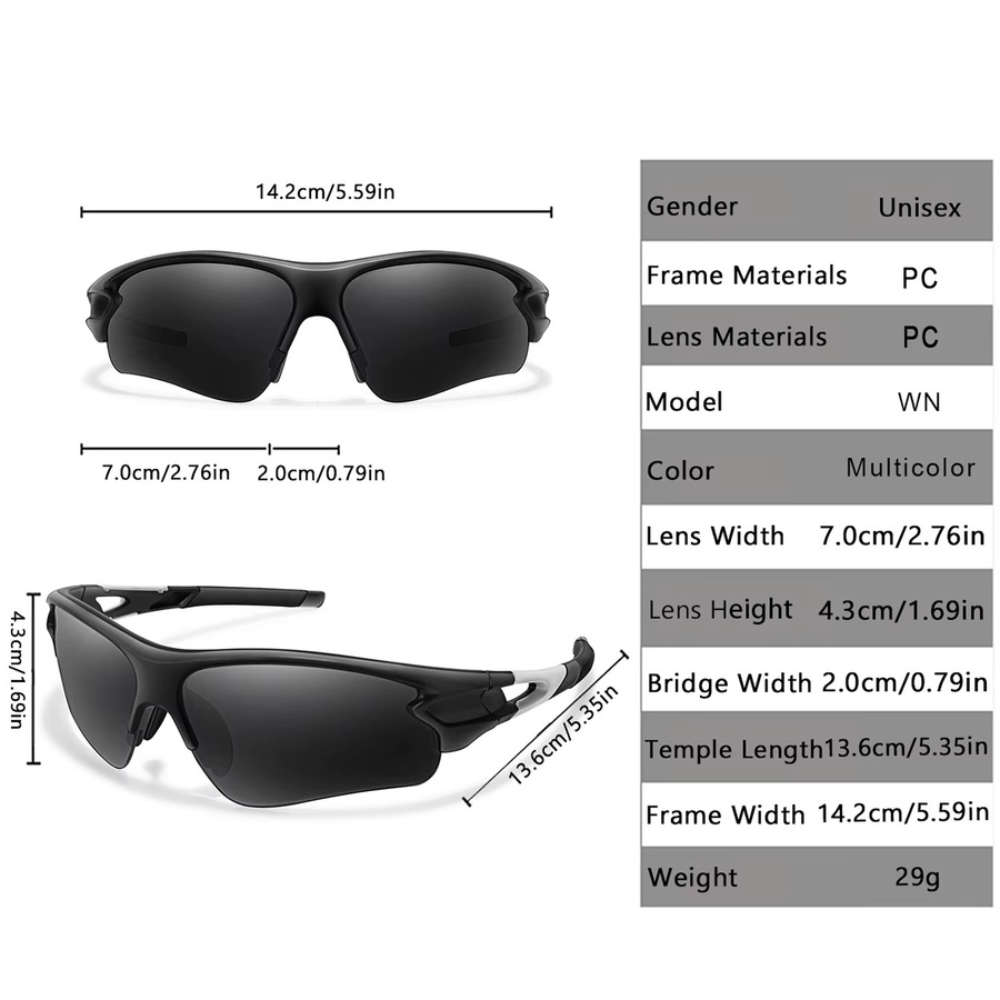 TAMWY Sportsonnenbrille, Unisex, Vollrand, Wrap, Schwarz, Kunststoff - Bild 2