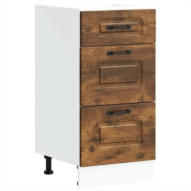 vidaXL Küchenunterschrank Kalmar in Räuchereiche, Farbe: Braun, B/T/H: 81,5 x 40 x 46 cm - Bild 1