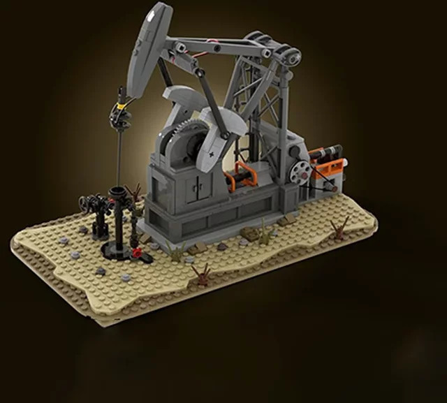 Creativeme Ölpumpe Jack Oil Derrick Baustein-Set mit 474 Teilen in Grau für Kinder als Lernspielzeug - Bild 1