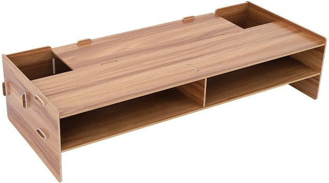 Monitorständer für Computer und Laptop von DIYelecs in Kirschholz-Optik, Farbe: Beige - Bild 1
