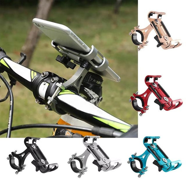 Fomscvka Fahrrad-Handyhalterung in Schwarz mit 360 Grad Drehung und rutschfestem Clip für Motorrad- und Fahrradlenker - Bild 1