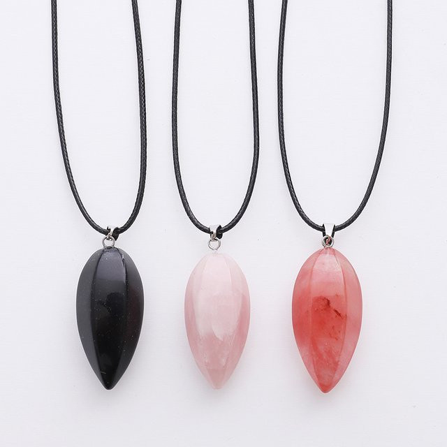 SANSWL Anhänger Naturstein, Tigerauge und Obsidian, Silber, Unisex - Bild 1