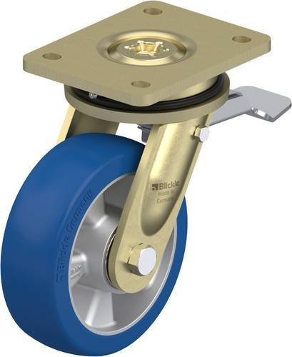 Blickle Lenkrolle LS-ALBS 150K-ST mit Feststeller in Blau und Silber, Rad-Durchmesser: 150 mm, Tragfähigkeit: 500 kg - Bild 1