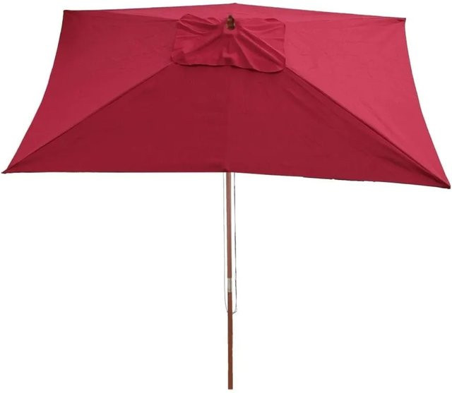 MCW Sonnenschirm Lissabon Marktschirm aus Polyester und Holz in Rot, B x B: 200 x 300 cm - Bild 2