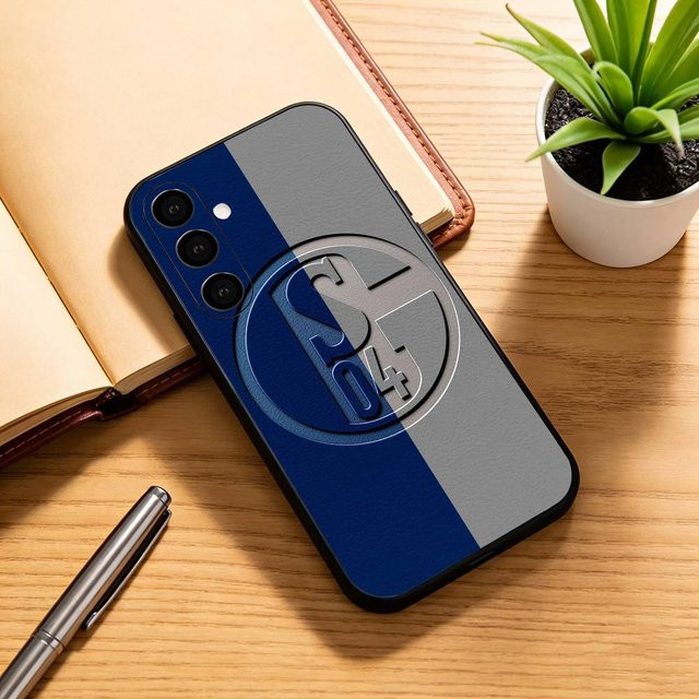 S-Schalke 04 Handyhülle für Samsung Galaxy A73, A72, A71, A70, A53 5G, A52, A51, weiche Schutzhülle, Schwarz - Bild 1