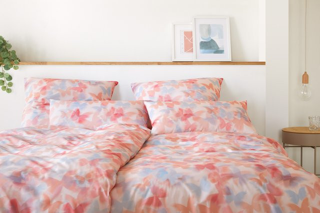 Bettwäsche LUCID JERSEY aus Baumwolle in Pink und Multicolour, B/H: 135 x 200 cm - Bild 1