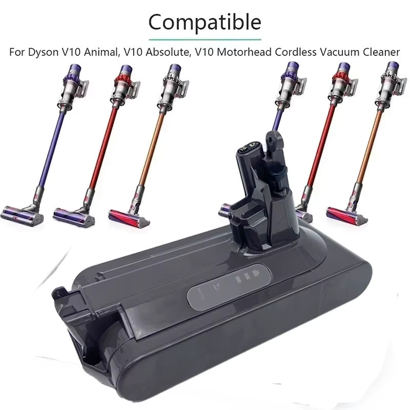 Dyson V10 Ersatzbatterie mit 25,2 V und 6000 mAh für V10 Tier Absolute Fluffy kabellose Staubsauger - Bild 2