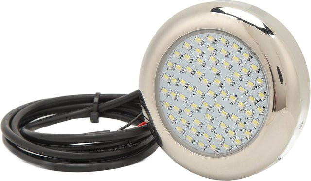 VehicleKit Marine LED Unterwasserlicht DC 12V mit 135 Grad Abstrahlwinkel, IP68 wasserdicht, beige Kuppel für Schwimmbad und Meerwasser - Bild 1
