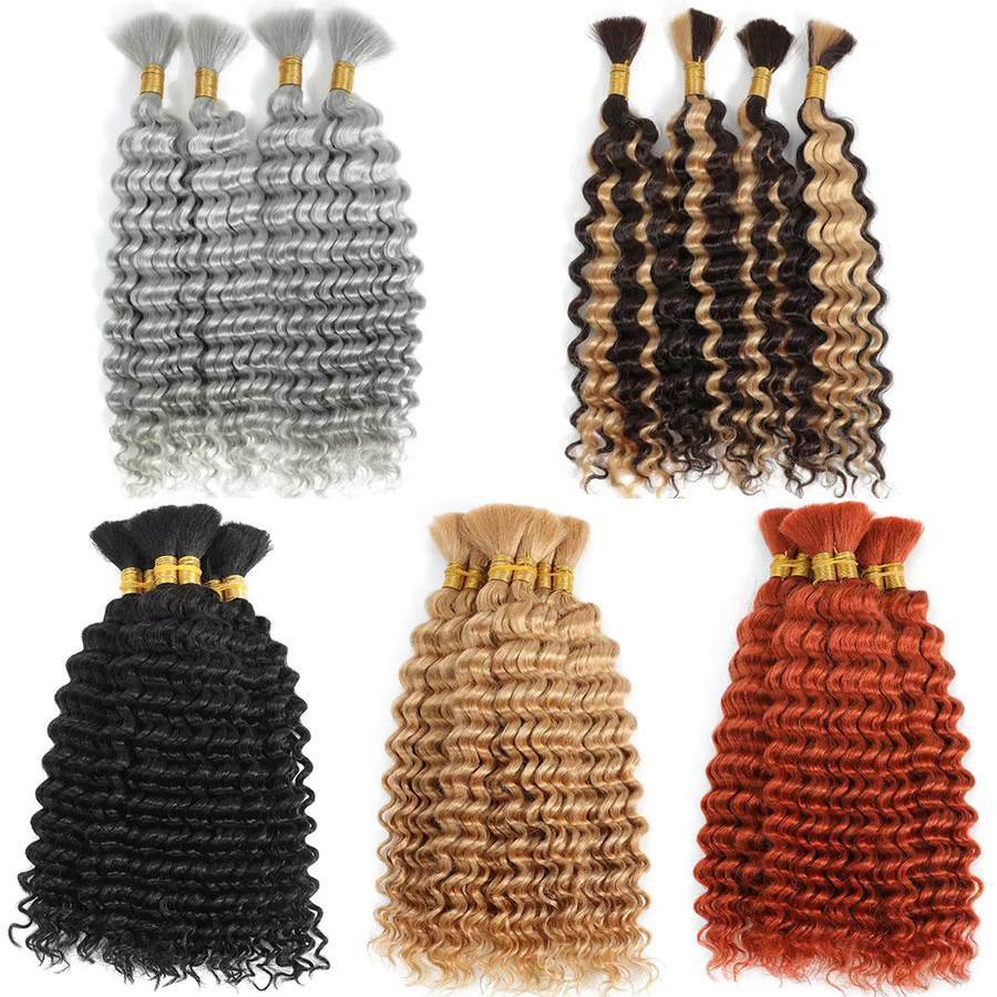 NUOCHENG Haarverlängerung Remy-Haar, grau/ingwer/braun, 100 g - Bild 1