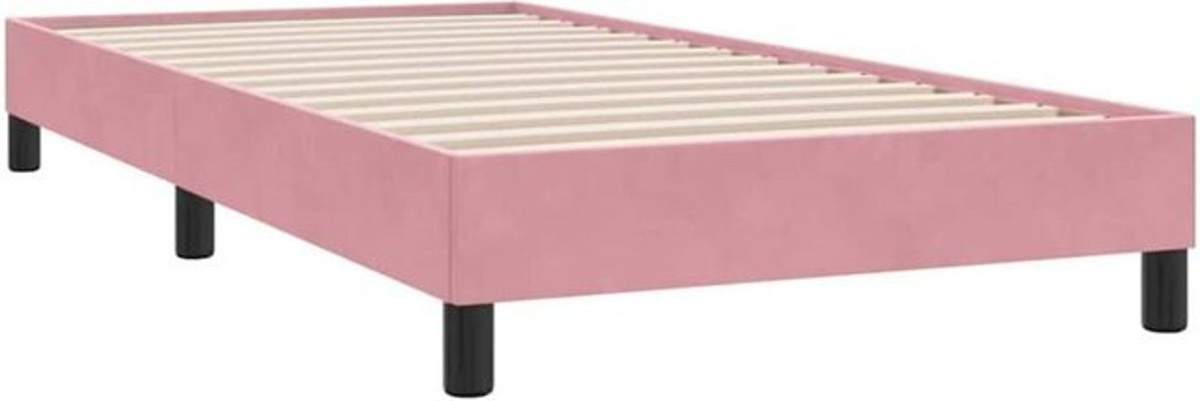 Polsterbett Vidaxl in Rosa aus Samt, Modernes Bettgestell ohne Matratze, B/T/H: 80 x 220 cm - Bild 1