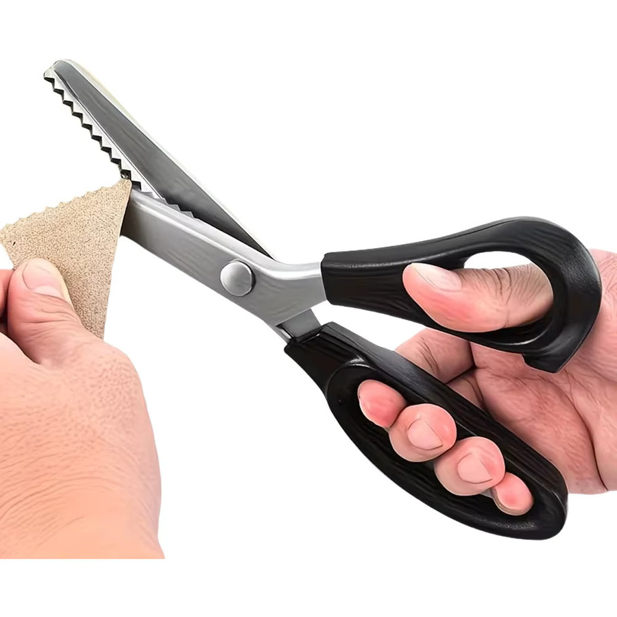 BAFENGS Edelstahl Zickzack-Schere in Silber mit Dreieckszähnen für Stoff und Handarbeiten - Bild 6