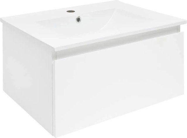Swiss Aqua Technologies Badezimmerschrank mit Waschbecken Weiß Glänzend Hängend B: 59 cm, T: 45 cm, H: 30 cm - Bild 1
