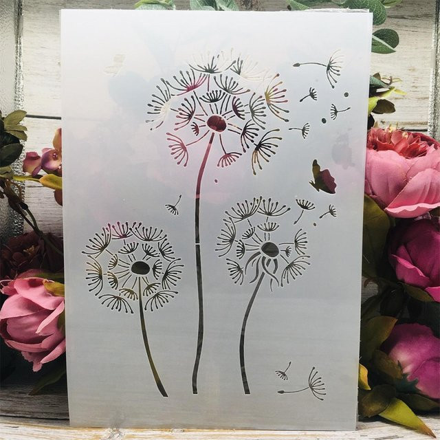 Mi Beauty Löwenzahn DIY Schablonen für Wandmalerei und Sammelalben, Weiß, B: 29 cm, H: 21 cm - Bild 1