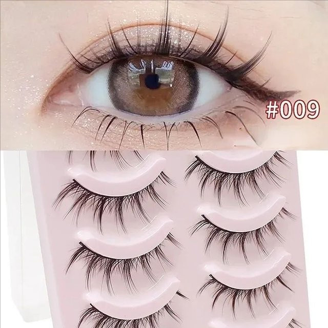 MJ Künstliche Wimpern, 5 Paar, natürlich, flauschig - Bild 1
