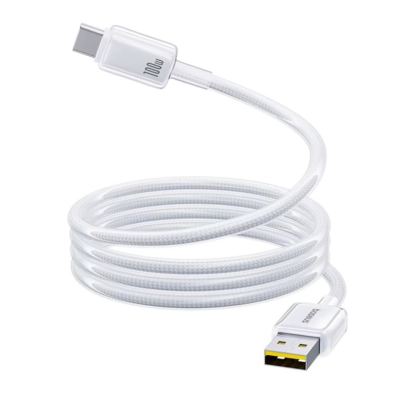 Baseus USB-A auf USB-C Schnellladedatenkabel 100 W in Weiß für iPhone 17, iPhone 16 und iPhone 15 - Bild 6