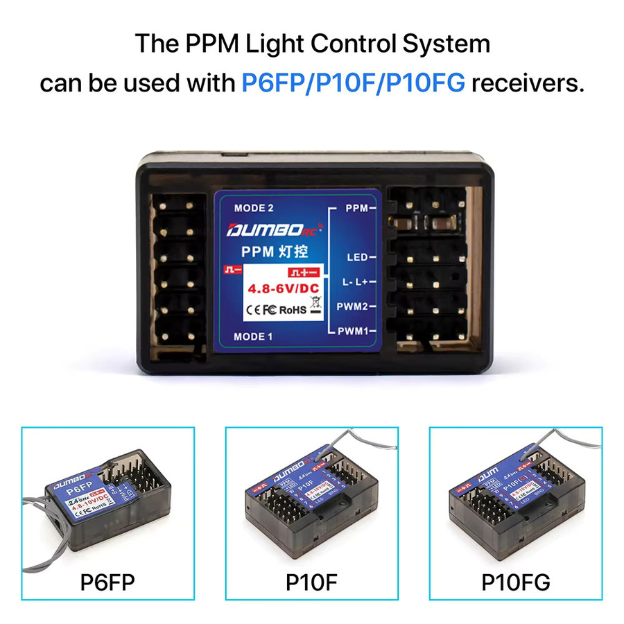 DUMBORC PPM Lichtsystem Lampensteuermodul Simulationslichtregler in Schwarz für LED-Leuchten (DC 4,8-6V) - Bild 5