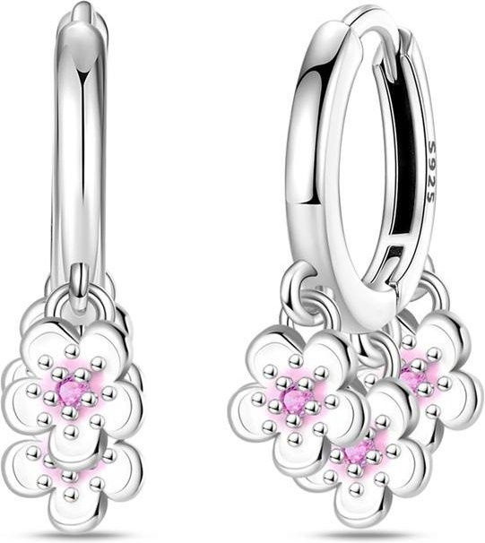 Ohrringe 925 Silber, Rosa, Zirkonia, Damen - Bild 1