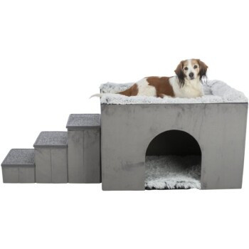 Trixie Höhle Harvey mit Beistellbett für Hunde in Grau - Bild 2