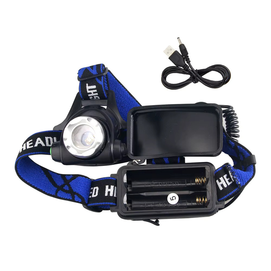 VASTFIRE Taktische LED Stirnlampe mit RGB-Licht in Schwarz, zoombar und USB-aufladbar - Bild 4