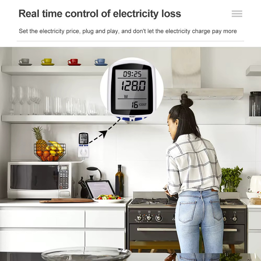 Digitales Wattmeter von JUANJUAN zur Strommessung von Spannung, Leistung und Energieverbrauch in Weiß - Bild 4