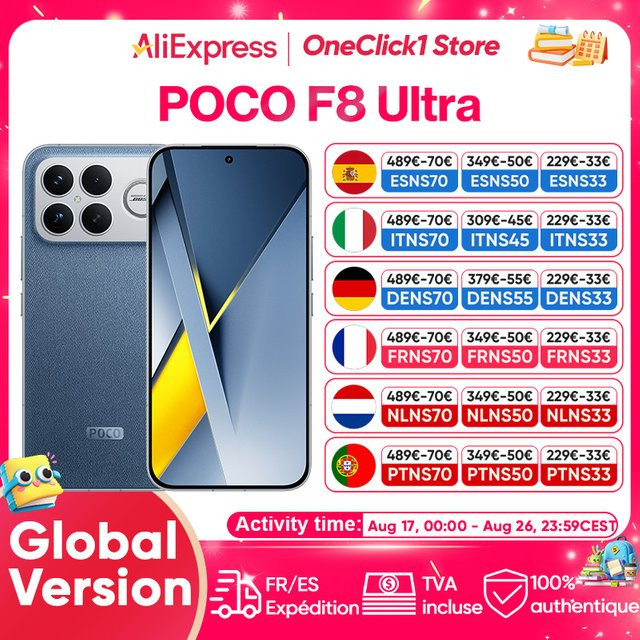 POCO F8 Ultra Globale Version 5G Smartphone mit Snapdragon 8 Elite Gen 5, 6,9-Zoll AMOLED-Display, 6500 mAh, 100 W HyperCharge, NFC und IP68, Schwarz - Bild 1