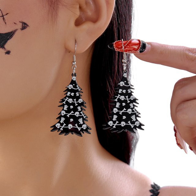 RINHOO FRIENDSHIP Ohrring, Gothic, Schwarz, Damen - Bild 1