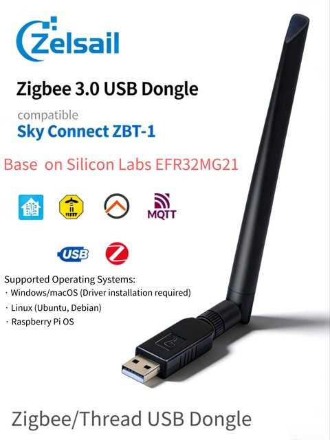 Home Assistant Connect ZBT-1 Zigbee 3.0 Dongle in Schwarz, kompatibel mit Zigbee und Thread für ZHA und Z2M - Bild 1