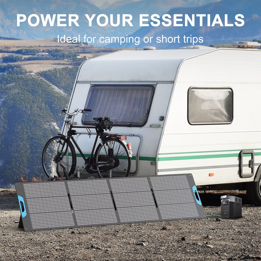 E-POWO Tragbares Solarpanel 220W Faltbares Solarladegerät mit ETFE-Technik in Schwarz für Camping und Wohnmobil - Bild 5