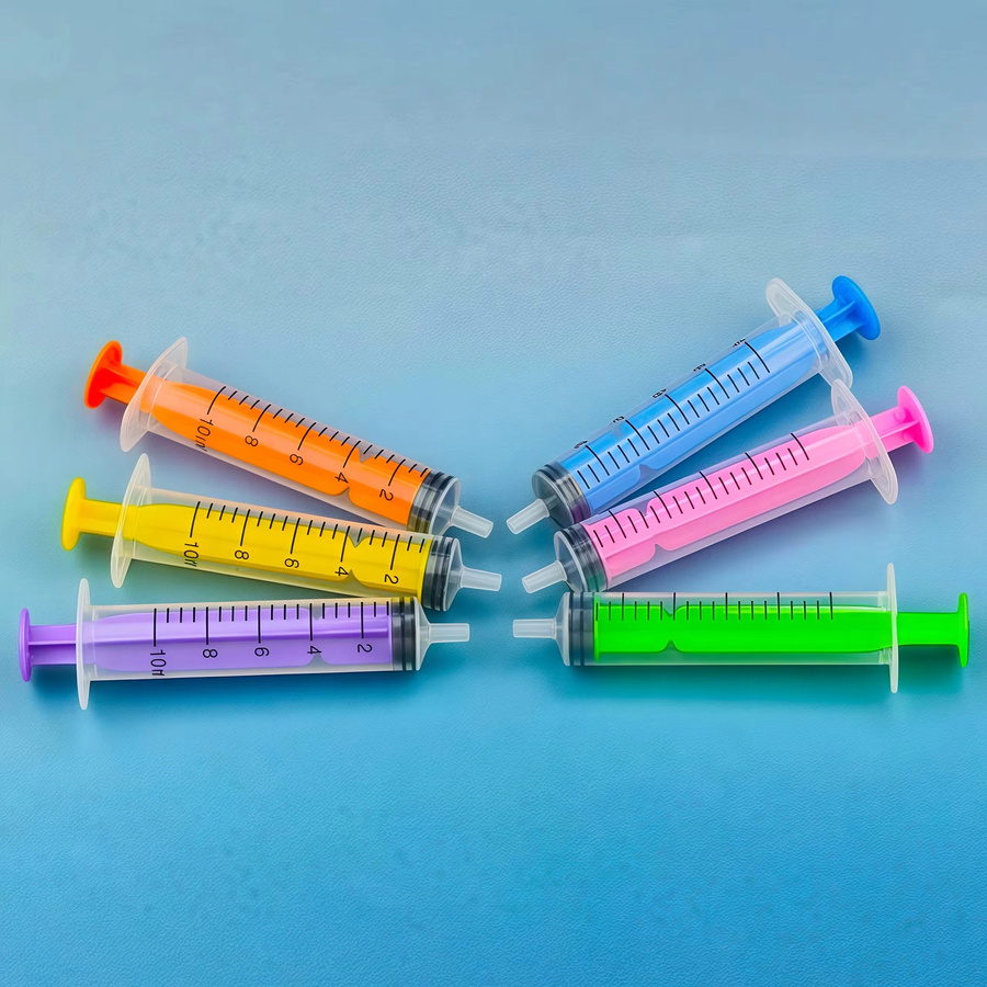 Mehrfarbige Kunststoffspritzen 10 ml für Klebstoff, Flüssigkeiten und Tierfütterung - Bild 2