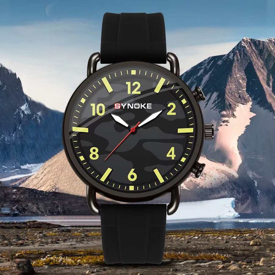 SYNOKE Armbanduhr, Quarz, Silikon, Schwarz, Herren - Bild 2