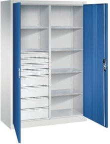 C+P Werkzeugschrank Acurado mit Schubladen und Türen, grau/blau, B/T/H: 195 x 120 x 50 cm - Bild 1