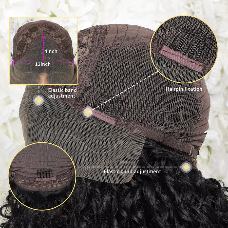 Vearda Haarperücke, lange lockige Lace Front Perücke, synthetische Faser, Damen - Bild 5