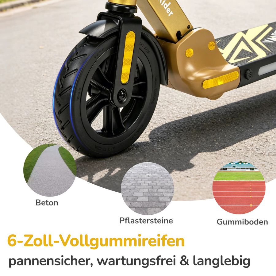 sinaopus Kinder Elektro-Scooter, E-Scooter, ab 6 Jahre, Gelb - Bild 6