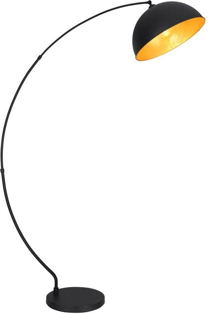 Globo Stehleuchte Gottfried aus Metall in Schwarz und Gold, B/H/T: 45 x 182 x 115 cm, E27 - Bild 1