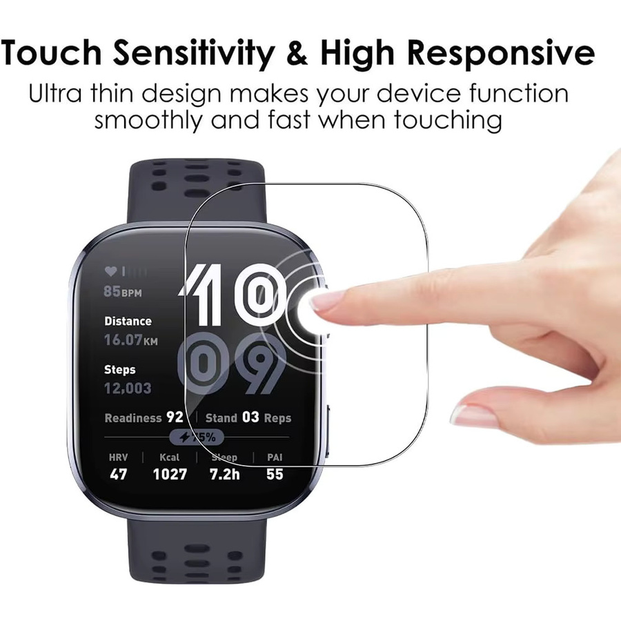 3er-Set transparente HD TPU Displayschutzfolien für Huami Amazfit Bip 5 und Bip 6 Smartwatch - Bild 4
