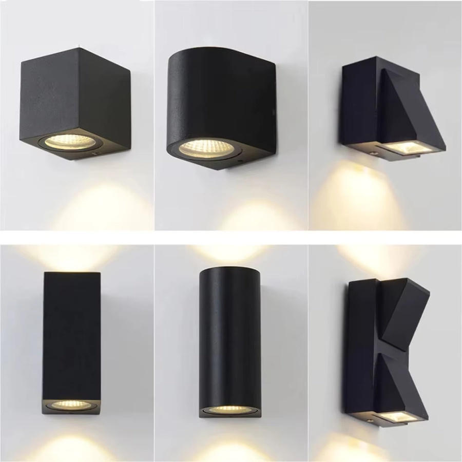 Moderne LED Wandleuchte aus Aluminium in Schwarz mit warmweißem Licht, wasserdicht IP65 für Garten, Veranda und Innenbereich - Bild 2