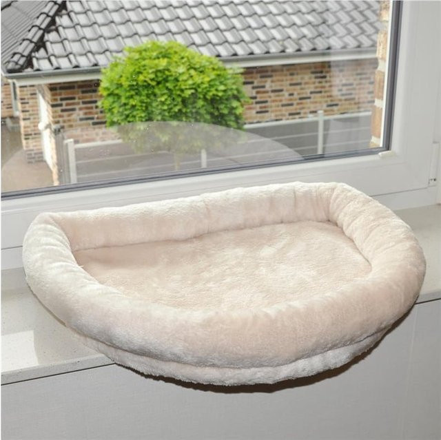 Nanook Fensterliege Cosy Katzenbett aus Mikrofaser in Beige, Breite: 56 cm - Bild 1