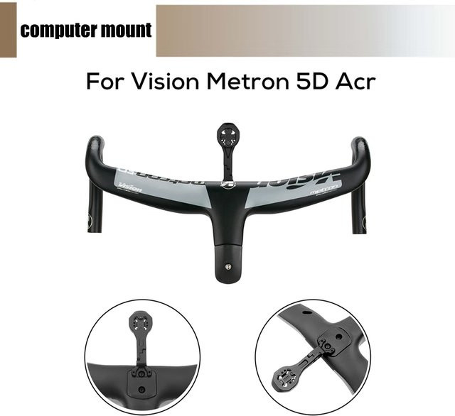 Lenkerhalterung für Vision Metron 5D in Schwarz, GPS-Halterung aus Aluminiumlegierung für Garmin, Bryton, Wahoo und GoPro - Bild 1