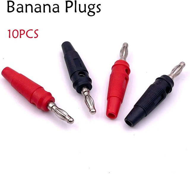 FRHY Bananenstecker 4 mm, 10 Stück, 32 A Hochstrom-Schraubanschlüsse als Adapter für Audio- und Videokabelklemmen - Bild 1